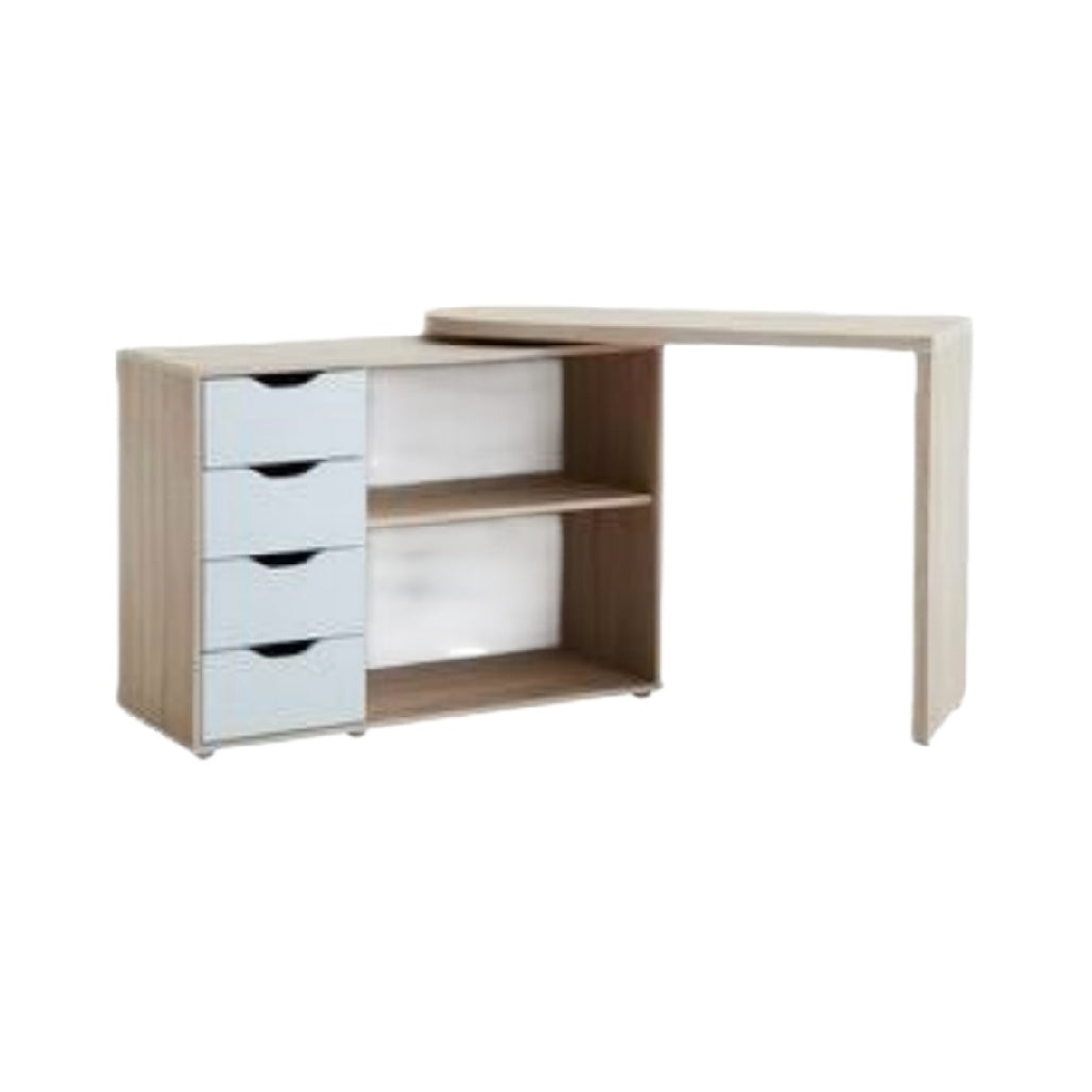 Bureau de travail en bois avec tiroirs et étagères - 120 x 60 x 75