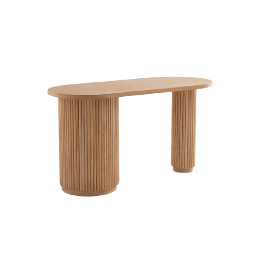 Bureau ovale pour espace de travail en bois de chêne - 150 x 70 x 75