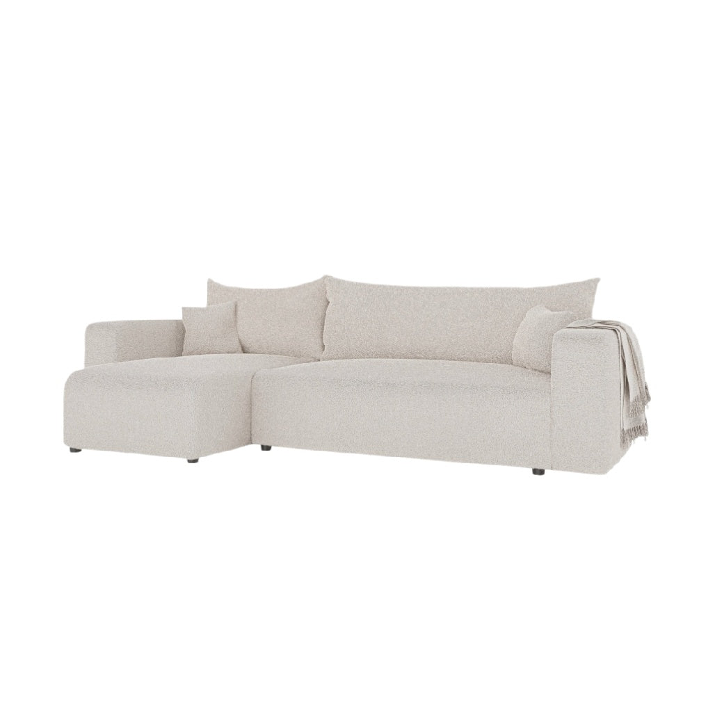 Canapé d'angle modulable pour salon en tissu - 250 x 150 x 85